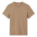 100% Cotton Crew Neck Straight T-Shirt - Taupe