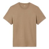 100% Cotton Crew Neck Straight T-Shirt - Taupe