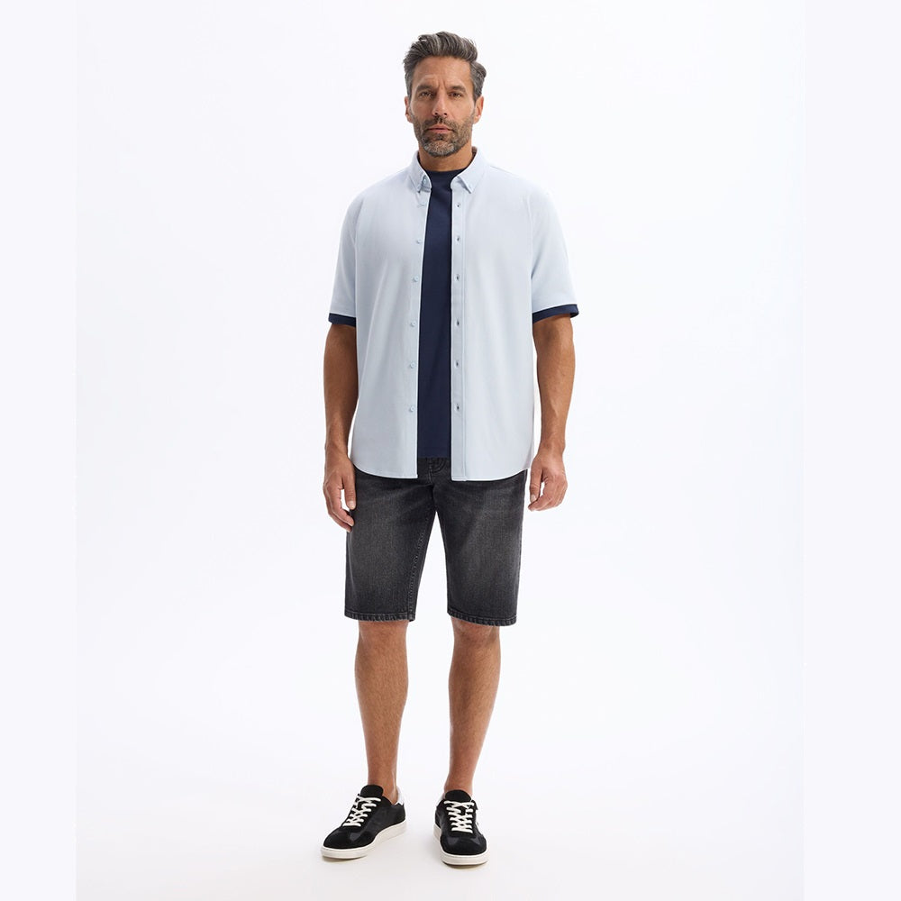 Regular Jersey Pique Shirt - Blue
