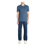 Slim Stretch Cotton Polo Shirt - Dark Blue