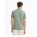 Straight Pique Polo Shirt 100% Cotton - Gray Green