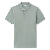 Straight Pique Polo Shirt 100% Cotton - Gray Green