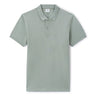 Straight Pique Polo Shirt 100% Cotton - Gray Green
