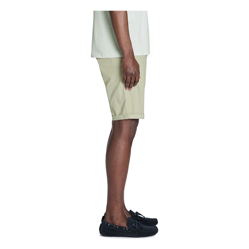 Stretch Cotton Bermuda Shorts - Khaki