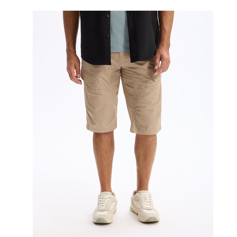 100% Cotton Bermuda Shorts - Beige