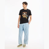 100% Cotton Crew Neck Straight T-Shirt - Black