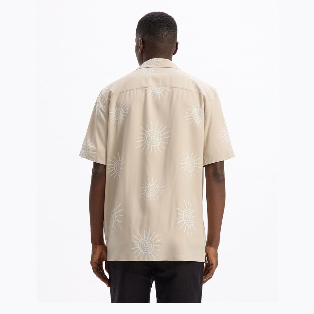 Sun Print Shirt 100% Viscose - Beige