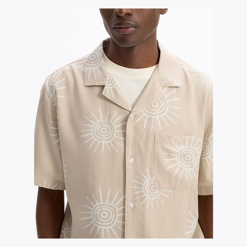 Sun Print Shirt 100% Viscose - Beige