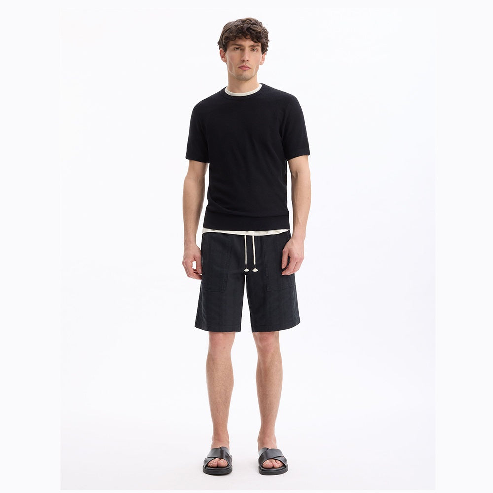 100% Cotton Bermuda Shorts - Black