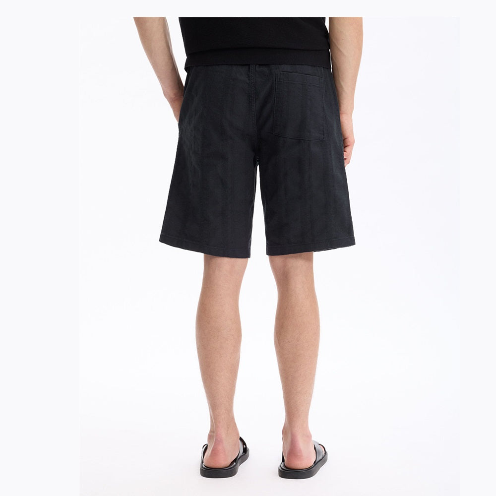 100% Cotton Bermuda Shorts - Black