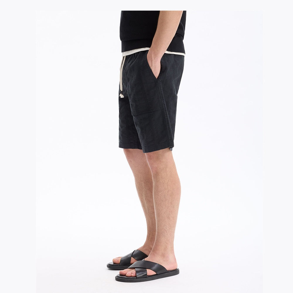 100% Cotton Bermuda Shorts - Black
