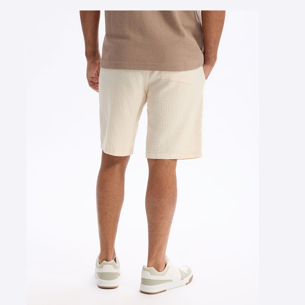 100% Cotton Bermuda Shorts - Beige