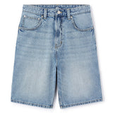 Long Baggy Denim Bermuda Shorts - Light Blue