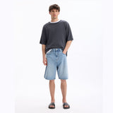 Long Baggy Denim Bermuda Shorts - Light Blue