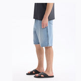 Long Baggy Denim Bermuda Shorts - Light Blue