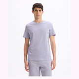 100% Cotton Crew Neck Straight T-Shirt - Lavender