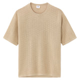 Boxy Round Neck Openwork Knit T-Shirt