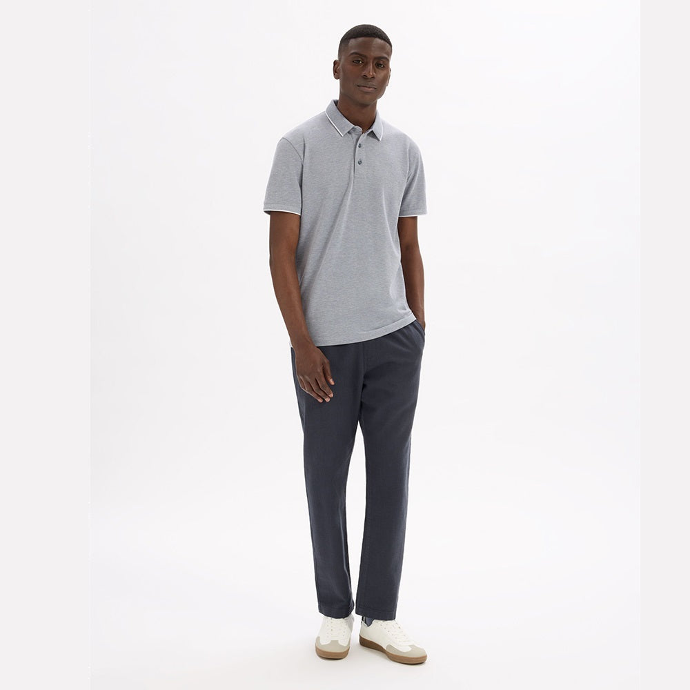 Regular Cotton Blend Polo Shirt - Blue