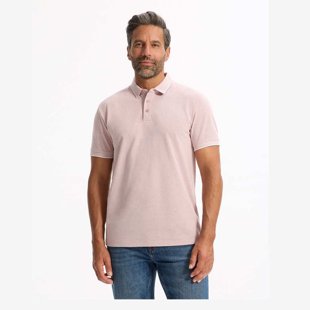 Regular Cotton Blend Polo Shirt - Pink