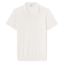 Slim-Fit 100% Cotton Knit Polo Shirt - Beige