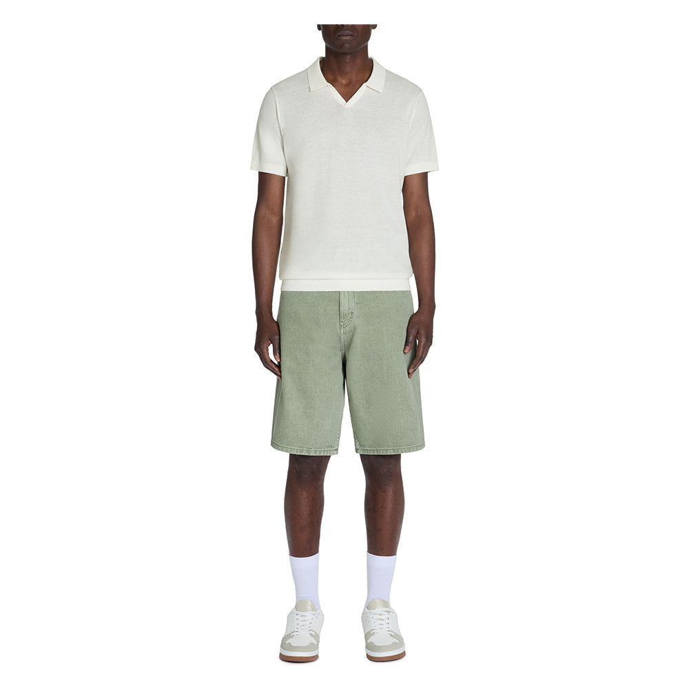 Slim-Fit 100% Cotton Knit Polo Shirt - Beige
