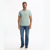T-Shirt Straight Col V 100% Coton - Light Green