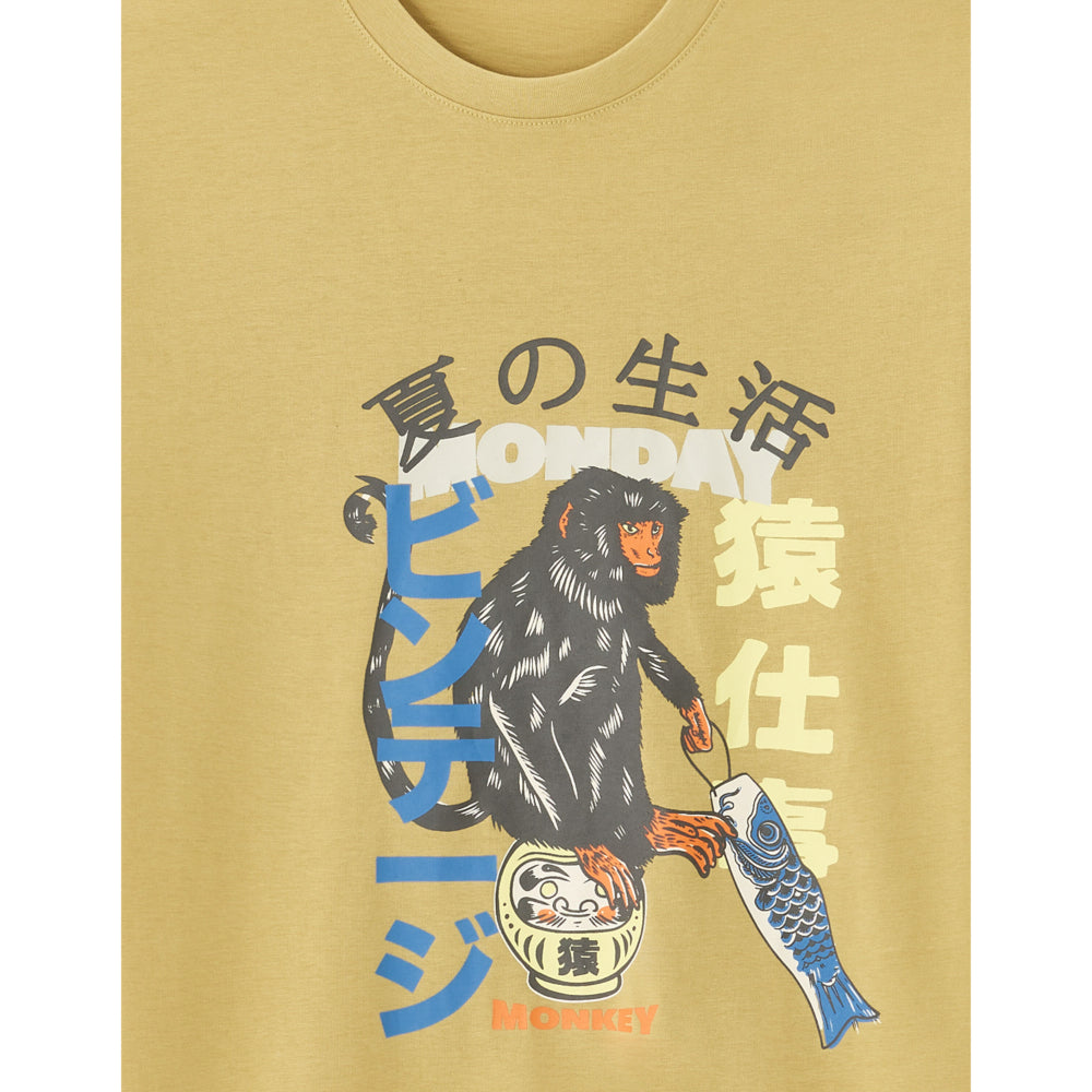 Regular Round Neck T-Shirt Asian Print
