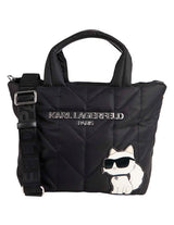KARL LEGERFELD Women's Black Voyage Cat Sunglasses Quilted Tote Bag KB52