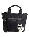 KARL LEGERFELD Women's Black Voyage Cat Sunglasses Quilted Tote Bag KB52