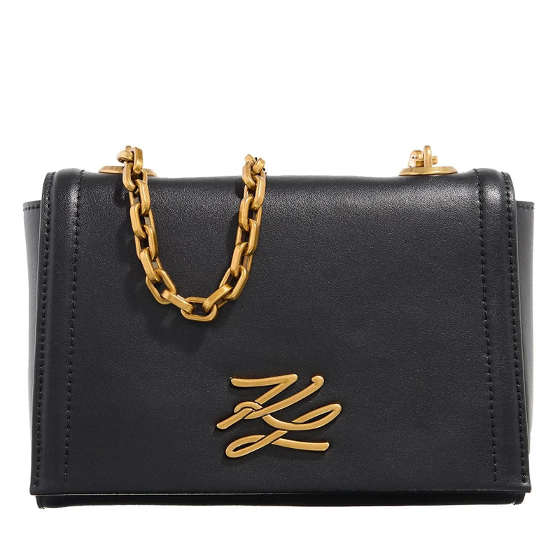 KARL LEGERFELD K/Autograph Sm Crossbody Black/Gold KB49