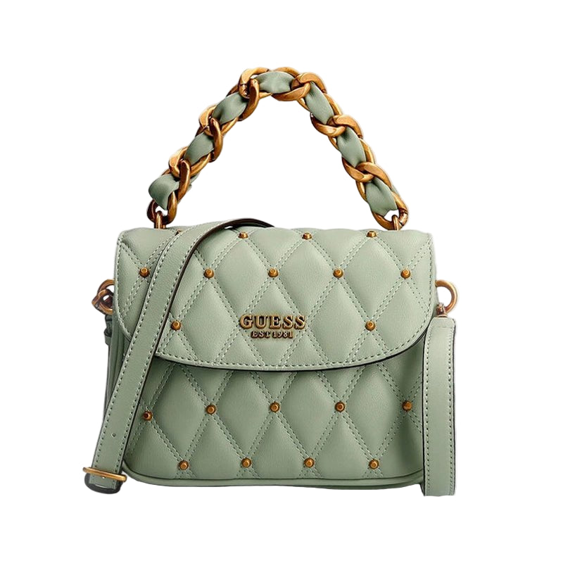 GUESS Triana Logo Detailed Shoulder Bag - OLIVE - GB17 - Runner
