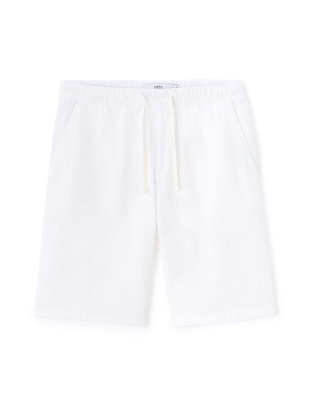 Bermuda shorts 100% cotton gauze - white - Runner