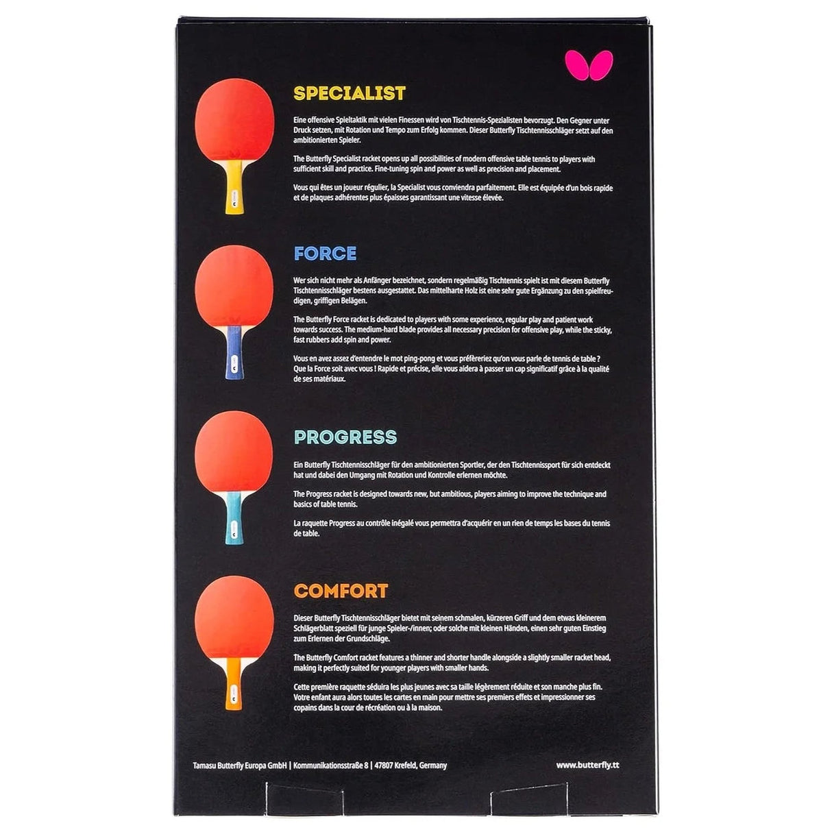 Butterfly Progress Table Tennis Racket Professional - Runner