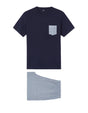 Cotton Short Pajamas - Navy - Runner