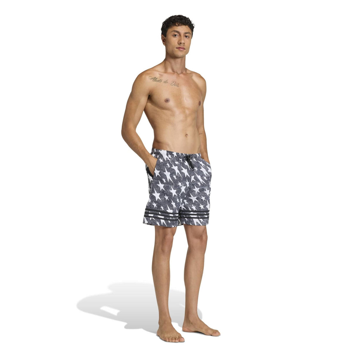 Denim Graphic 3 Stripes Swim Shorts 8 - Inch - Runner