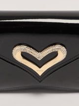 PINKO Classic patent leather and rhinestones  Shoulder Black PB72