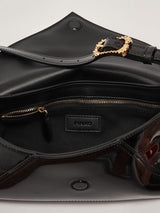 PINKO Classic patent leather and rhinestones  Shoulder Black PB72