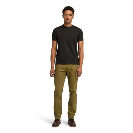 DUNSTAN RIVER V Neck Short Sleeve Tee Black - Pavement - Runner
