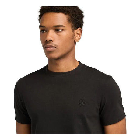 DUNSTAN RIVER V Neck Short Sleeve Tee Black - Pavement - Runner