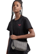 EMPORIO ARMANI Lilly Logo Nero Ecru Baguette Bag EAB19 - Runner