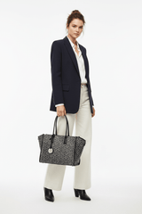 EMPORIO ARMANI Medium shopper bag with all-over monogram print EAB23 - Runner