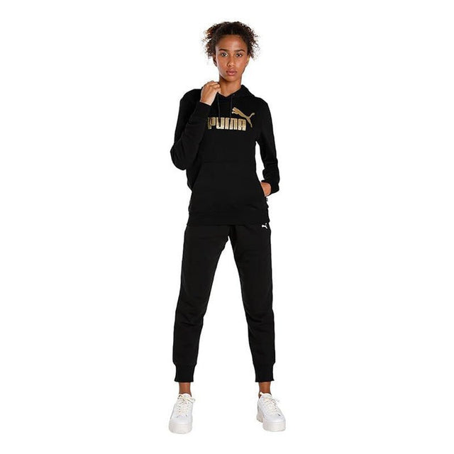 ESS+ Metallic Logo Hoodie TR PUMA Black - Runner