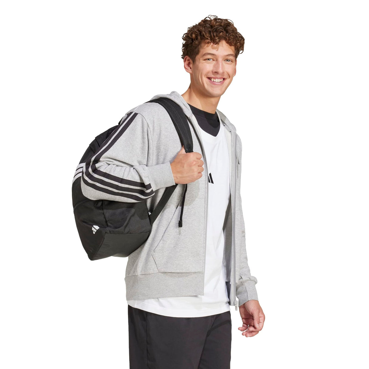 Essentials 3 - Stripes French Terry Full - Zip Hoodie - Runner