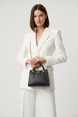 GUESS Coal Printed Nell Logo Satchel Bag - Runner