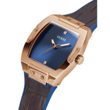Guess Phoenix Men's Watch with Blue Dial and Brown Leather Strap - GW0386G2 GGM7 - Runner