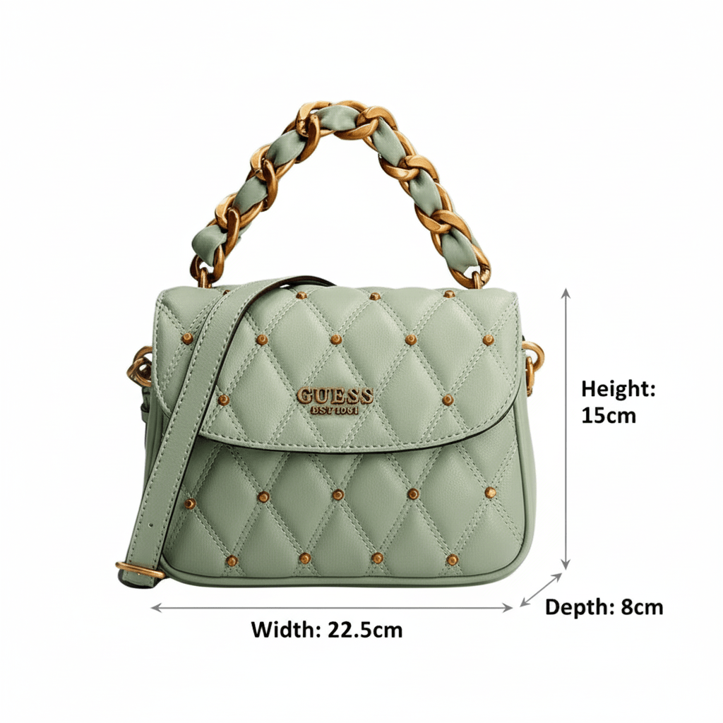 GUESS Triana Logo Detailed Shoulder Bag - OLIVE - GB17 - Runner