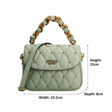 GUESS Triana Logo Detailed Shoulder Bag - OLIVE - GB17 - Runner