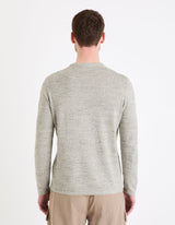 Henley Collar Mixed Sweater - Runner