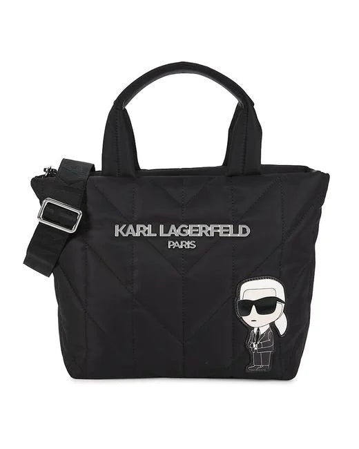 KARL LEGERFELD Women's Black Voyage Cat Sunglasses Quilted Tote Bag KB53 - Runner