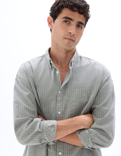 Loose Oxford Striped Shirt - Runner